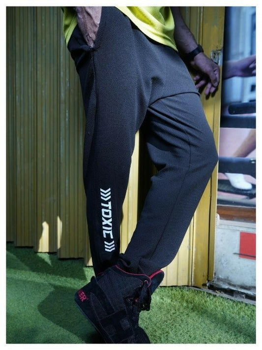 Unisex Black Moisture-Wicking Ultra-Stretch Gym Trackpants for India – The Toxic Fitness The Toxic Fitness   The Toxic Fitness .